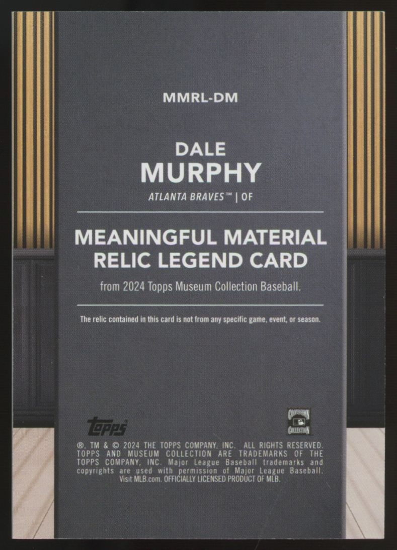 2024 Topps Museum Dale Murphy Meaningful Gold Legend Relic /35 #MMRL-DM