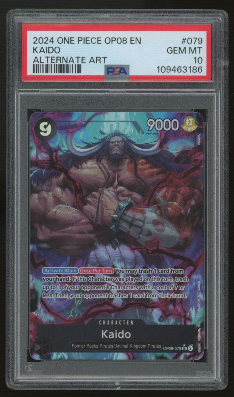 2024 One Piece Kaido OP08 Alt Art #079 PSA 10