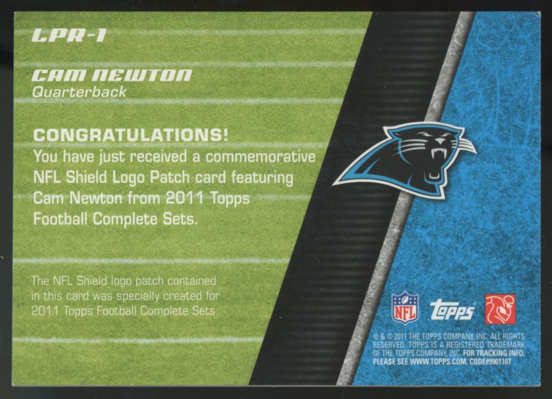 2011 Topps Complete Set Cam Newton RC Commemorative Shield Patch #LPR-1