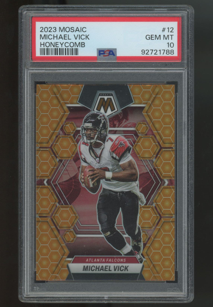 2023 Panini Mosaic Michael Vick Honeycomb Prizm SSP #12 PSA 10