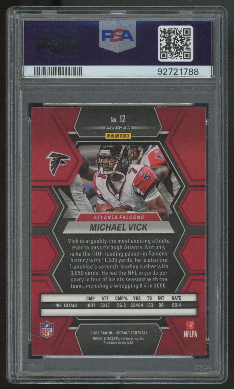 2023 Panini Mosaic Michael Vick Honeycomb Prizm SSP #12 PSA 10