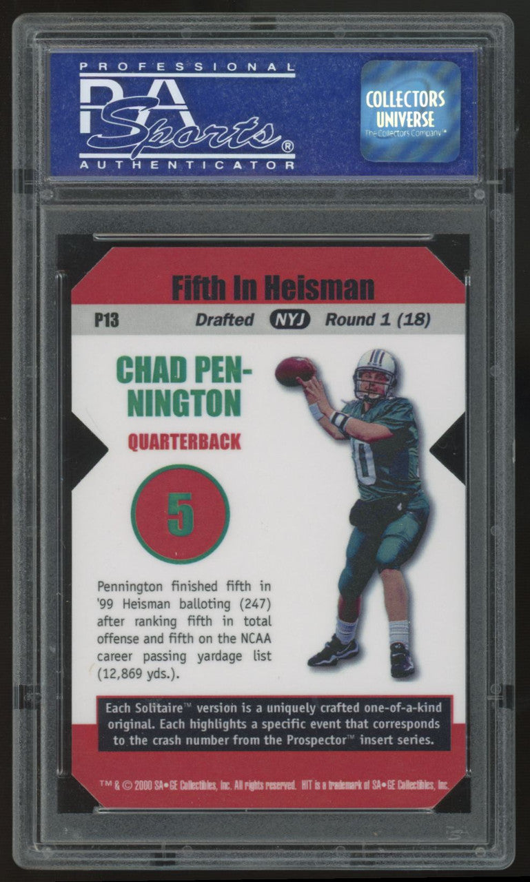 2000 Sage Hit 2K Prospect Chad Pennington Solitaire 1/1 #P13 PSA 8