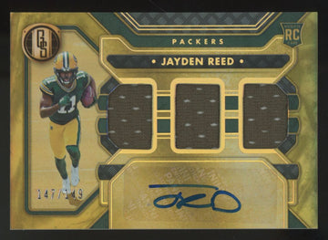 2023 Panini Gold Standard Jayden Reed RC Triple Patch Auto RPA /149 #284