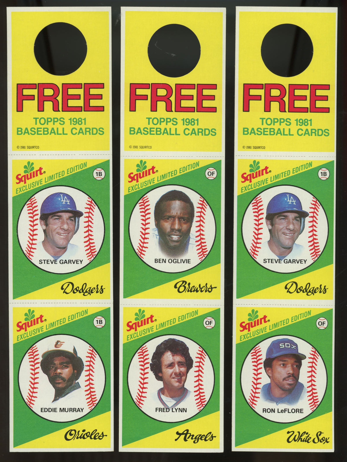 1981 Topps Squirt Baseball 22 Panel Complete Set (33/33)