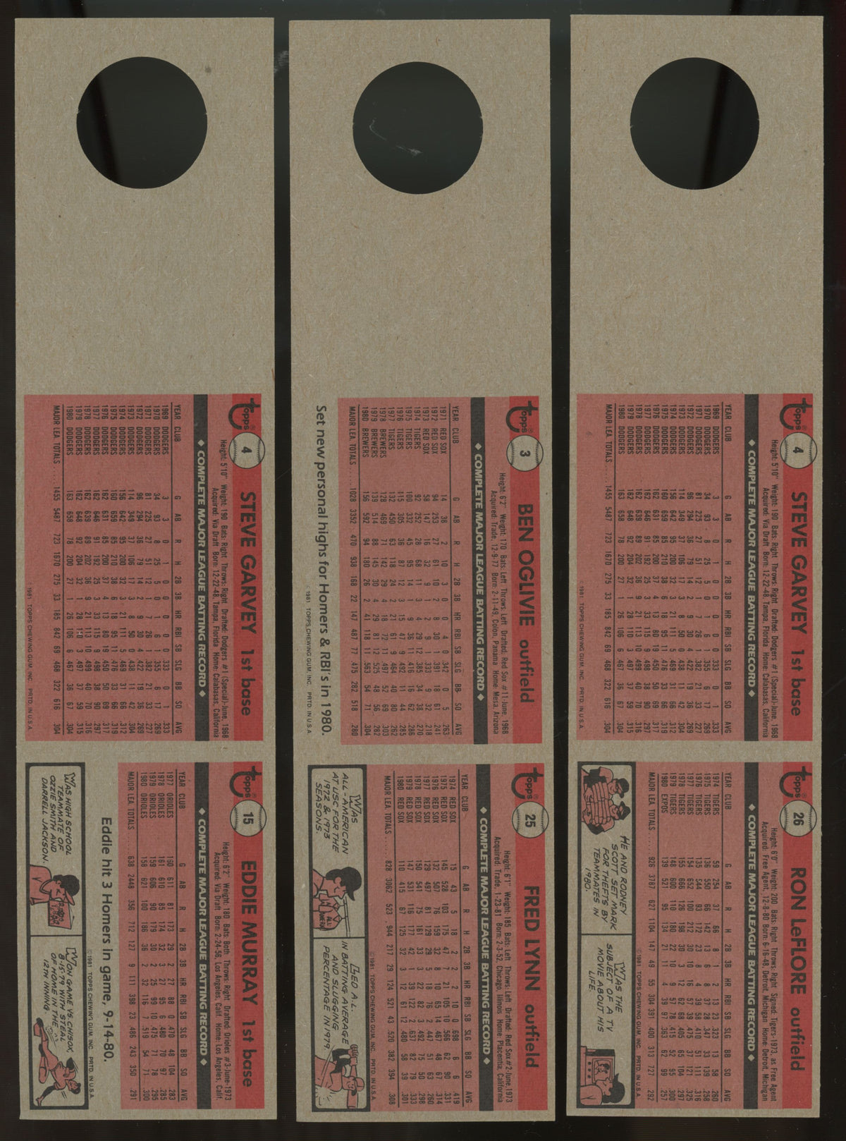 1981 Topps Squirt Baseball 22 Panel Complete Set (33/33)