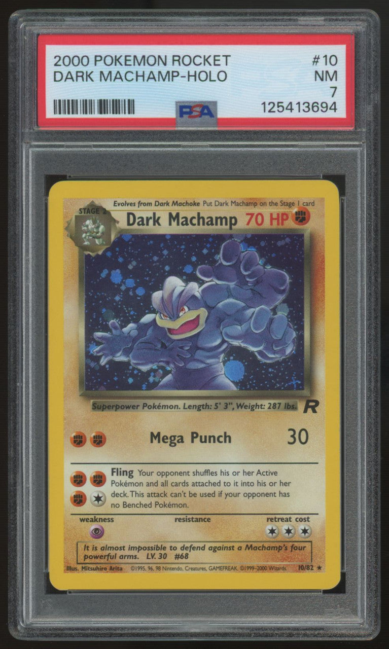 2000 Pokemon Dark Machamp Team Rocket Holo #10 PSA 7
