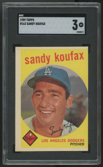 1959 Topps Sandy Koufax #163 SGC 3 *977