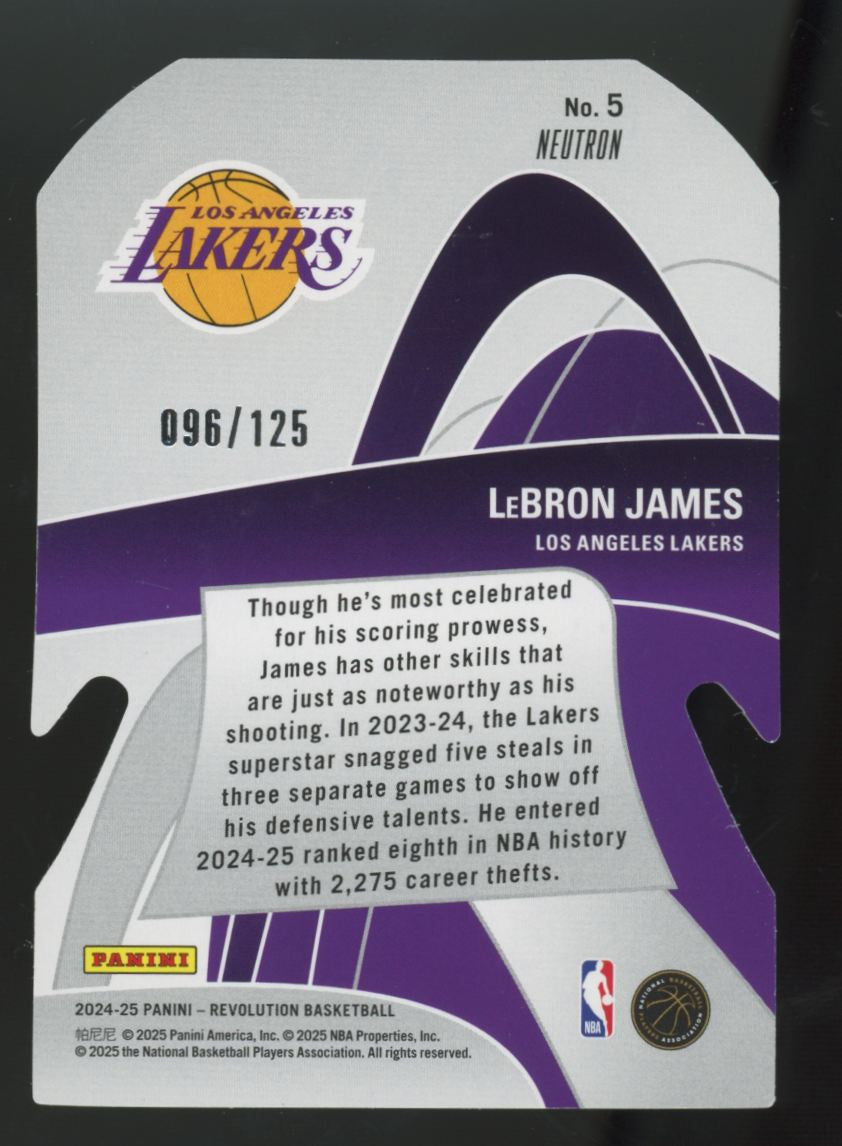 2024-25 Panini Revolution LeBron James Neutron Liftoff! Die Cut /125 #5