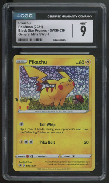2021 Pokemon Pikachu General Mills Promo #SWSH039 CGC 9