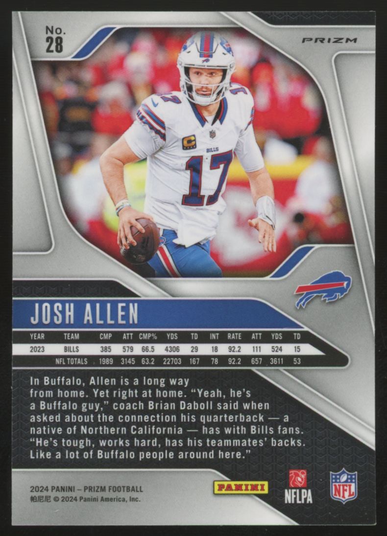 2024 Panini Prizm Josh Allen Press Proof Silver SSP #28