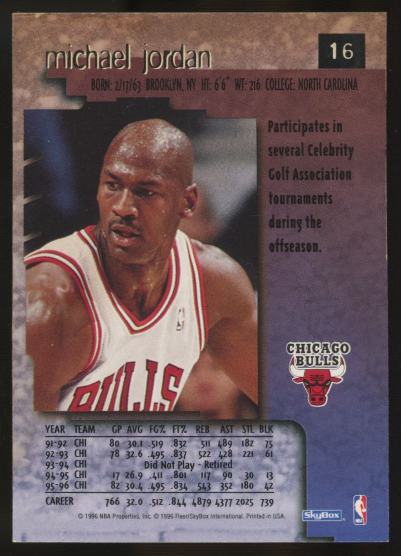 1996-97 SkyBox Premium Michael Jordan #16