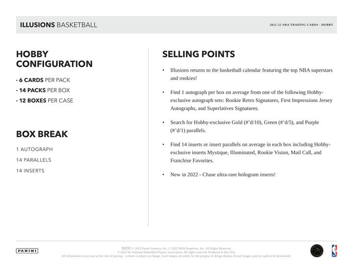 2021/22 Panini Illusions Basketball Hobby Box