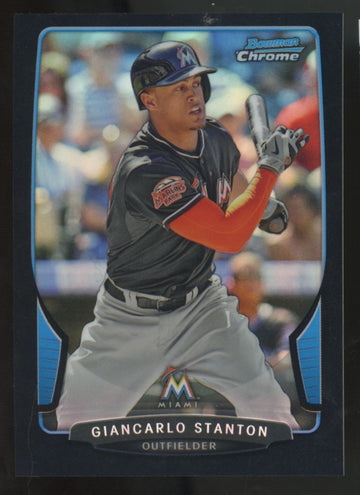 2013 Bowman Chrome Giancarlo Mike Stanton Black Refractor /15 #18