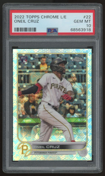 2022 Topps Chrome Logofractor Oneil Cruz RC #22 PSA 10 *918