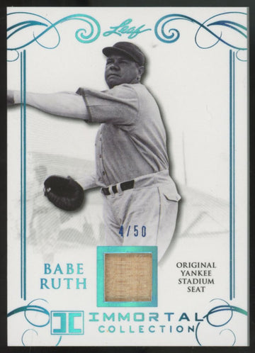 2017 Leaf Immortal Collection Babe Ruth Blue Stadium Seat Relic /50 #YS-47