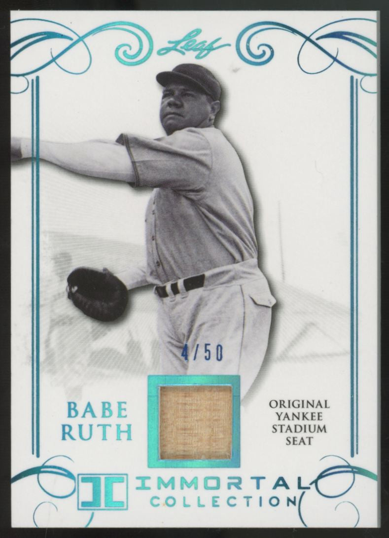 2017 Leaf Immortal Collection Babe Ruth Blue Stadium Seat Relic /50 #YS-47