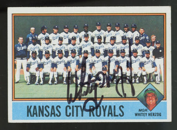 1976 Topps Kansas City Royals #236 Whitey Herzog Signed Auto JSA