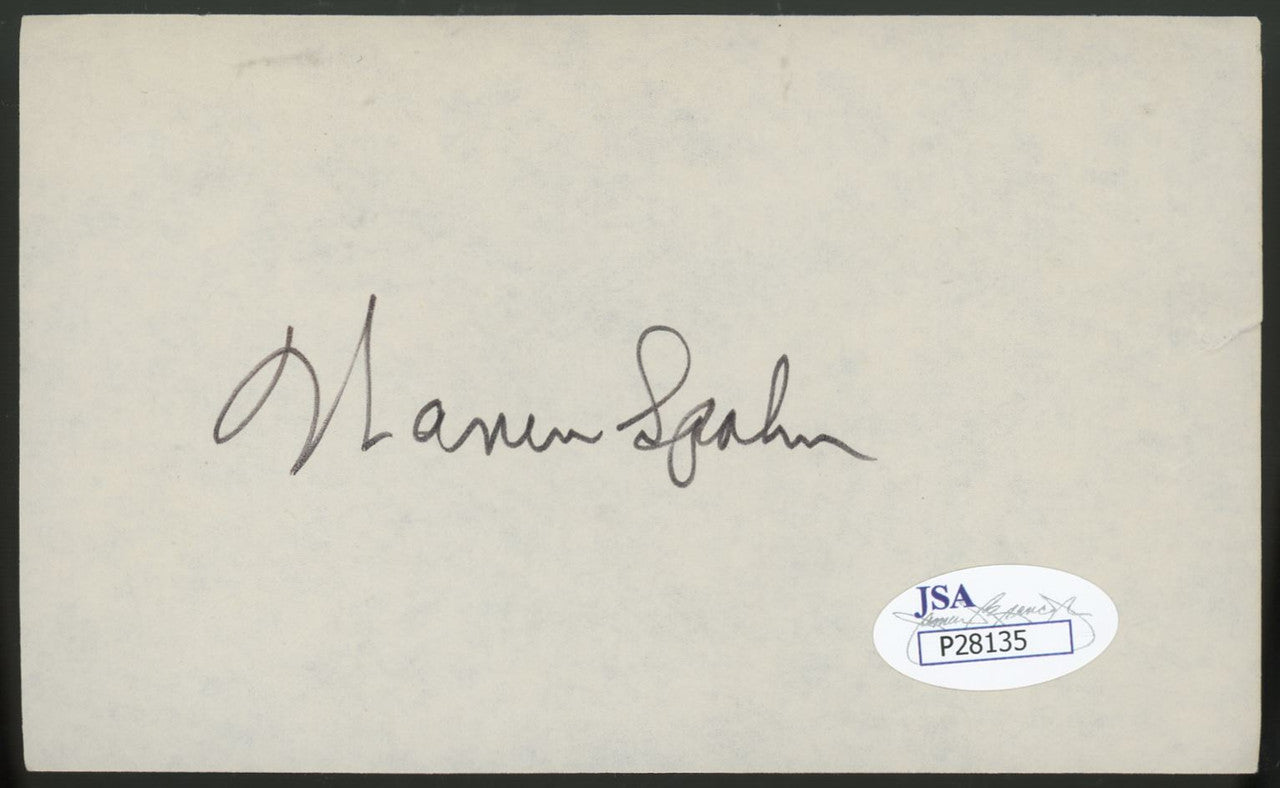 Warren Spahn Signed Autographed Index Card JSA