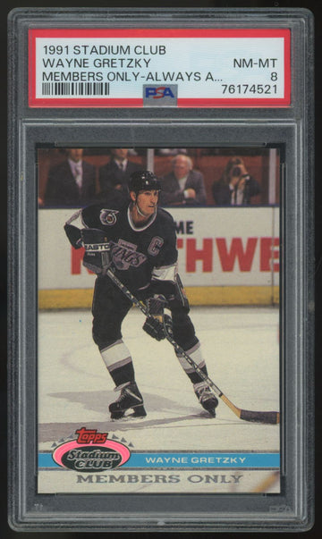 1991-92 Stadium Club Members Only Wayne Gretzky Gentleman PSA 8 *Cracked Slab*