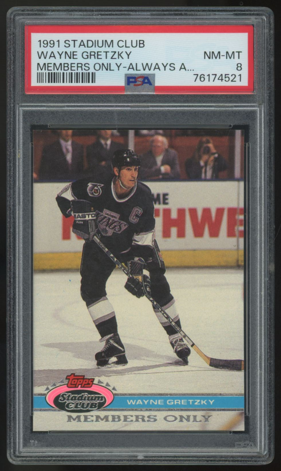 1991-92 Stadium Club Members Only Wayne Gretzky Gentleman PSA 8 *Cracked Slab*