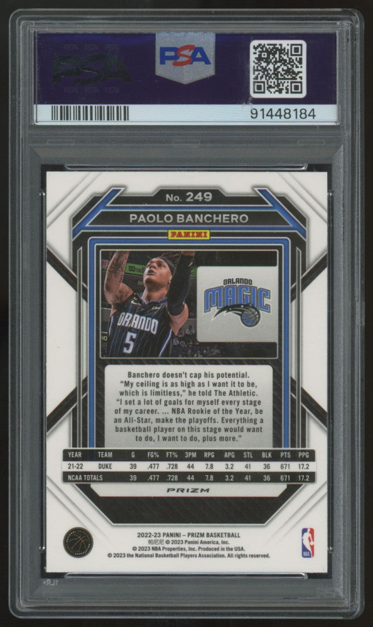 2022-23 Panini Prizm Paolo Banchero RC Ice #249 PSA 10