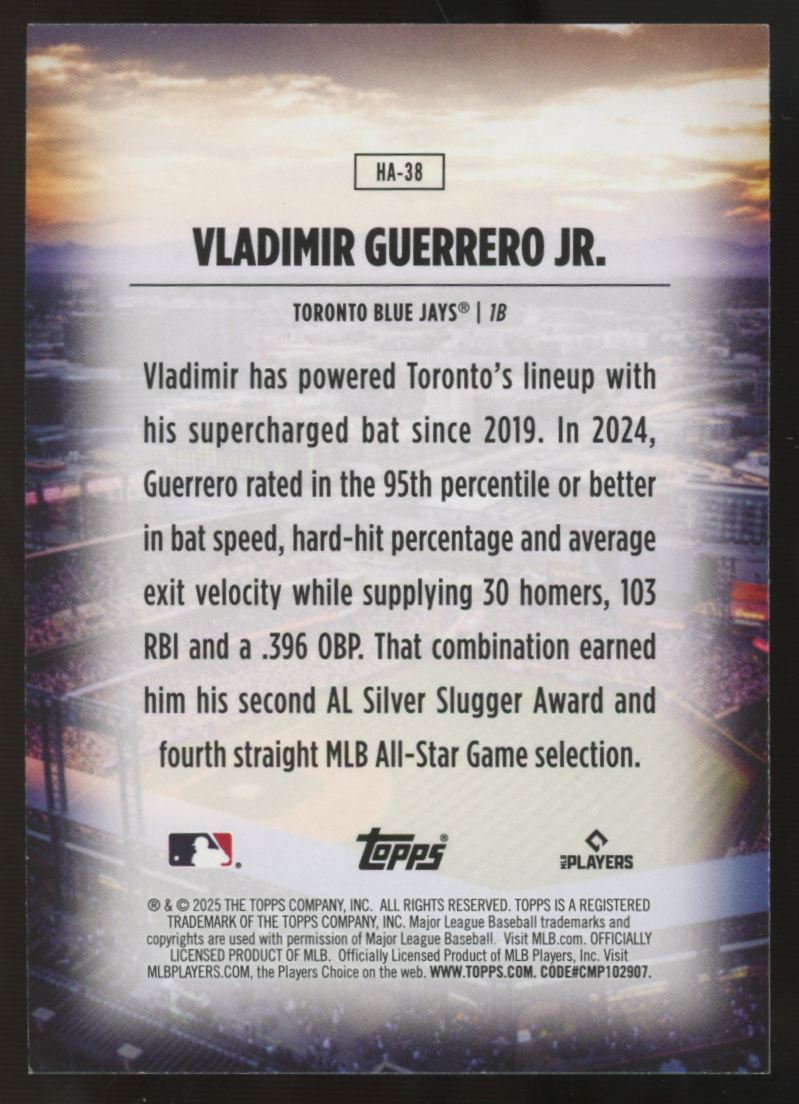 2025 Topps Series Two Vladimir Guerrero Jr. Home Field Advantage #HA-38