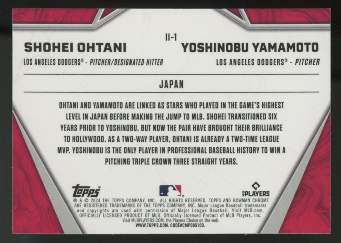 2024 Bowman Chrome Ohtani/Yamamoto International Impact #II-1 "C"