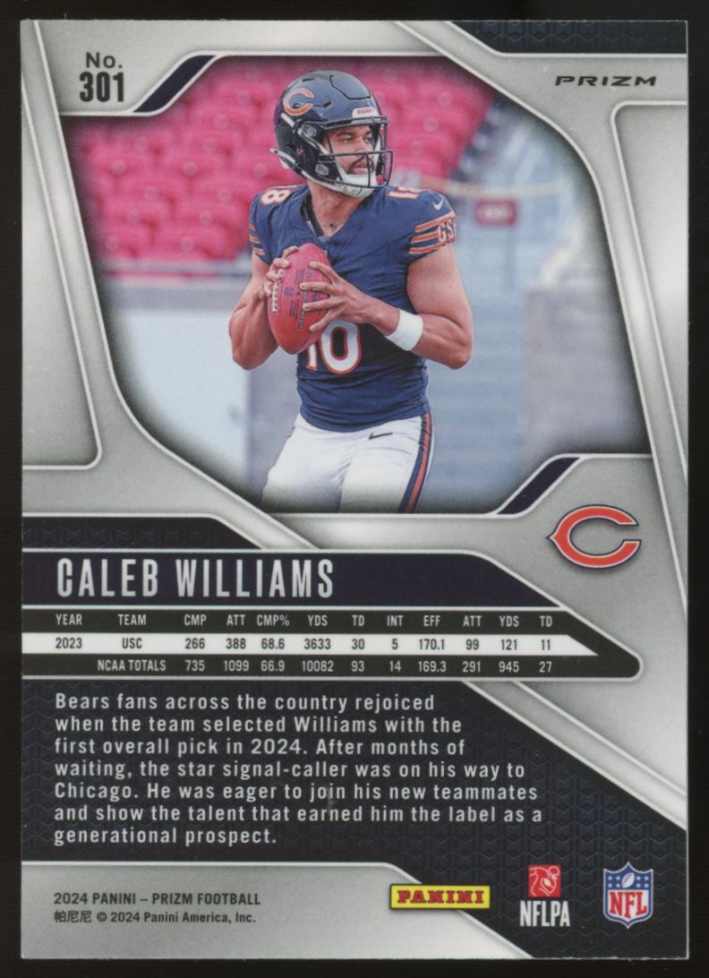 2024 Panini Prizm Caleb Williams RC Green #301