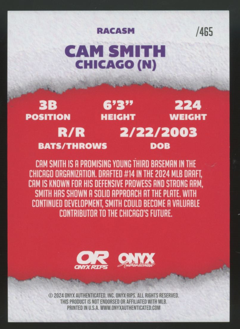 2024 Onyx Rips Cam Smith Red Ice Auto /465 #RACASM