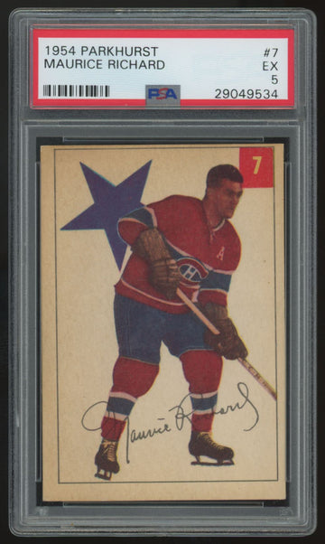 1954-55 Parkhurst Maurice Richard #7 PSA 5