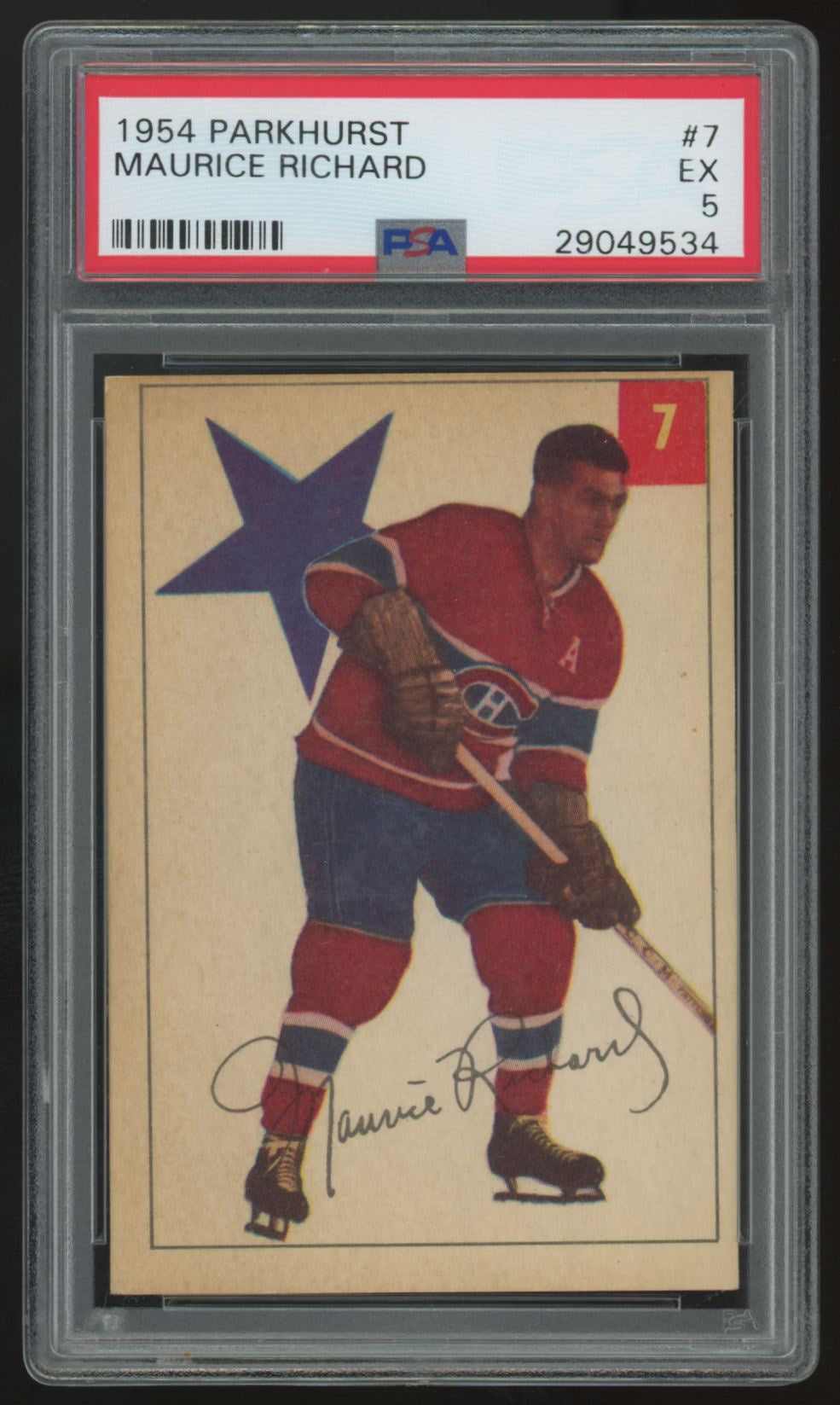 1954-55 Parkhurst Maurice Richard #7 PSA 5
