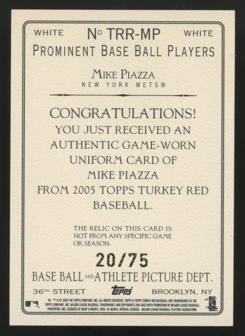2005 Topps Turkey Red Mike Piazza White Patch /75 #TRR-MP