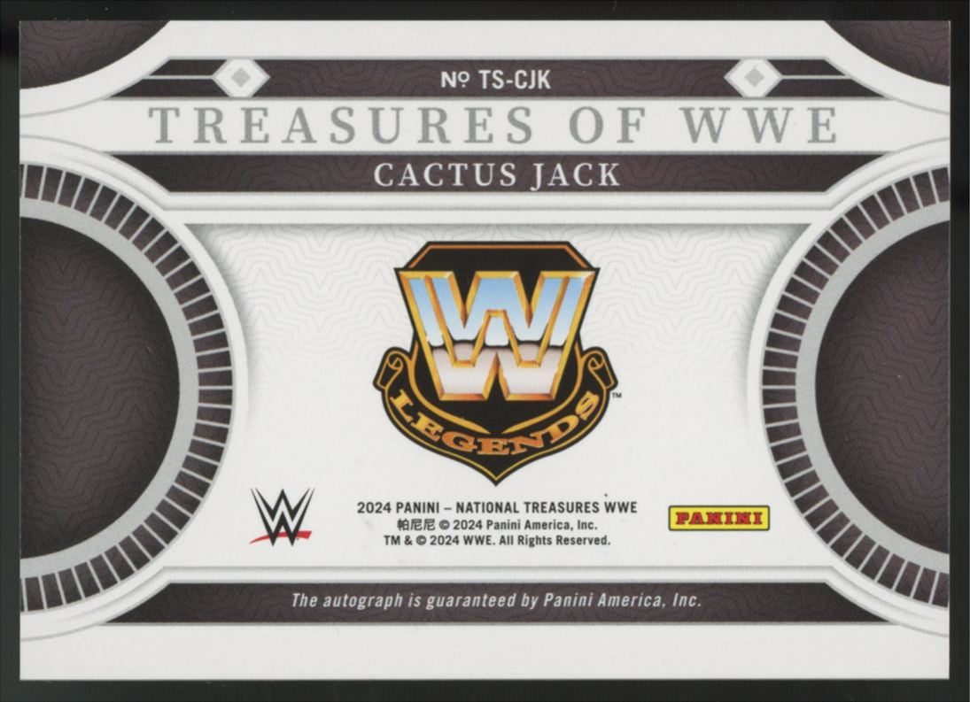 2024 National Treasures WWE Cactus Jack Treasures Of WWE Auto /31 #TS-CJK