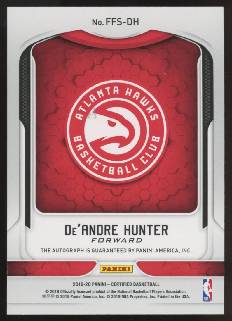2019-20 Panini Certified De'Andre Hunter RC Fresh Faces Pink Camo Auto /10