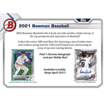 2021 Bowman Baseball Hobby Box