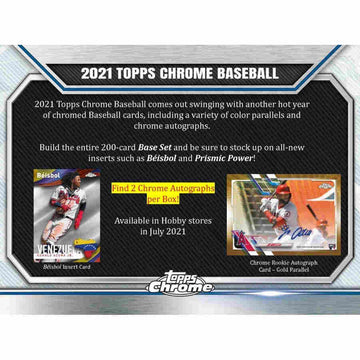 2021 Topps Chrome Baseball Hobby Box