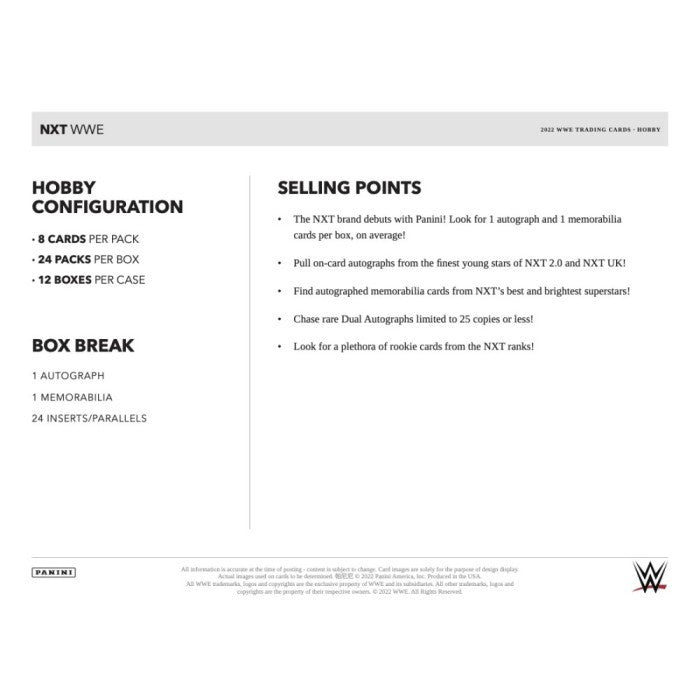 2022 Panini WWE NXT Hobby Box