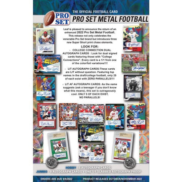 2022 Leaf Pro Set Metal Football Hobby Box
