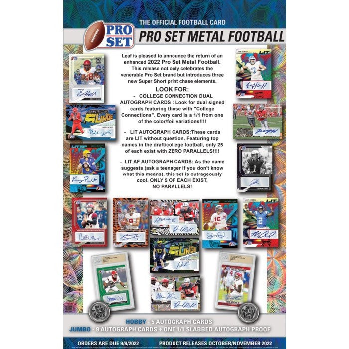 2022 Leaf Pro Set Metal Football Hobby Box