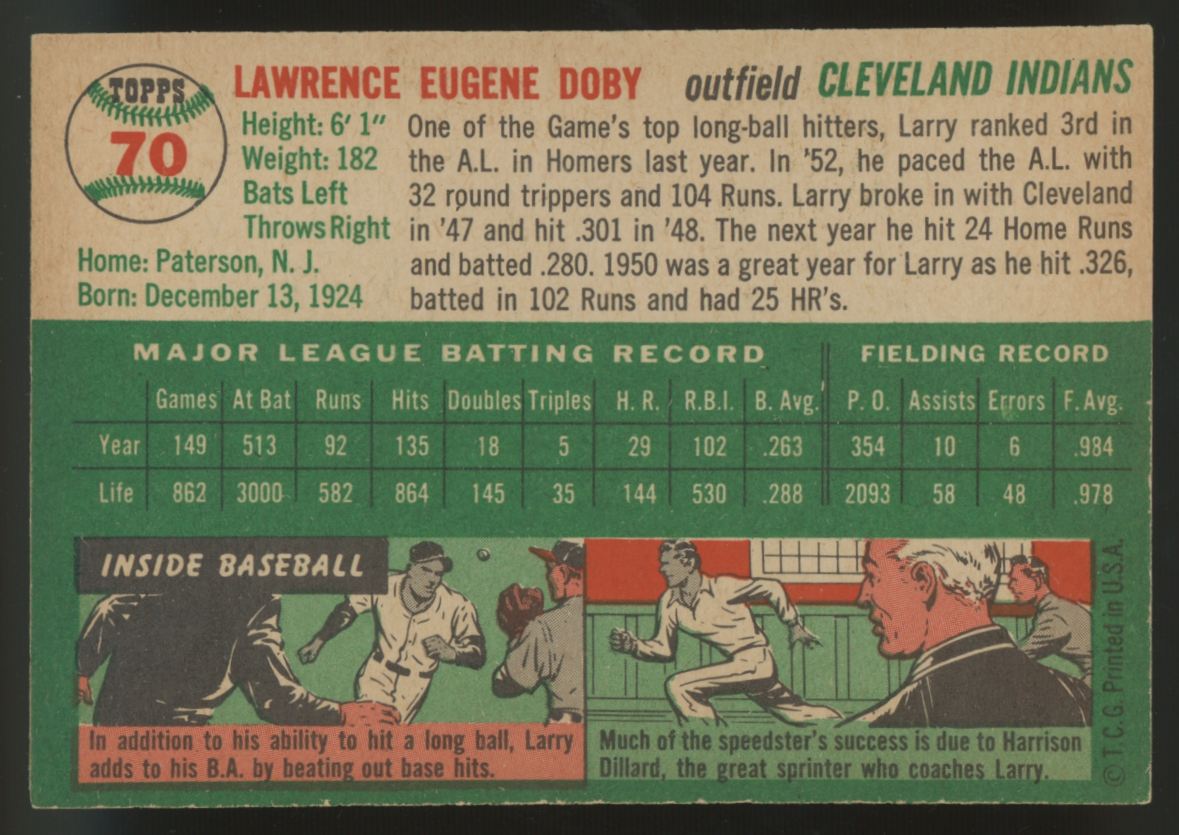 1954 Topps Larry Doby #70 EX/MT