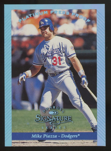 1997 Donruss Signature Series Mike Piazza Platinum Press Proof /150 #7