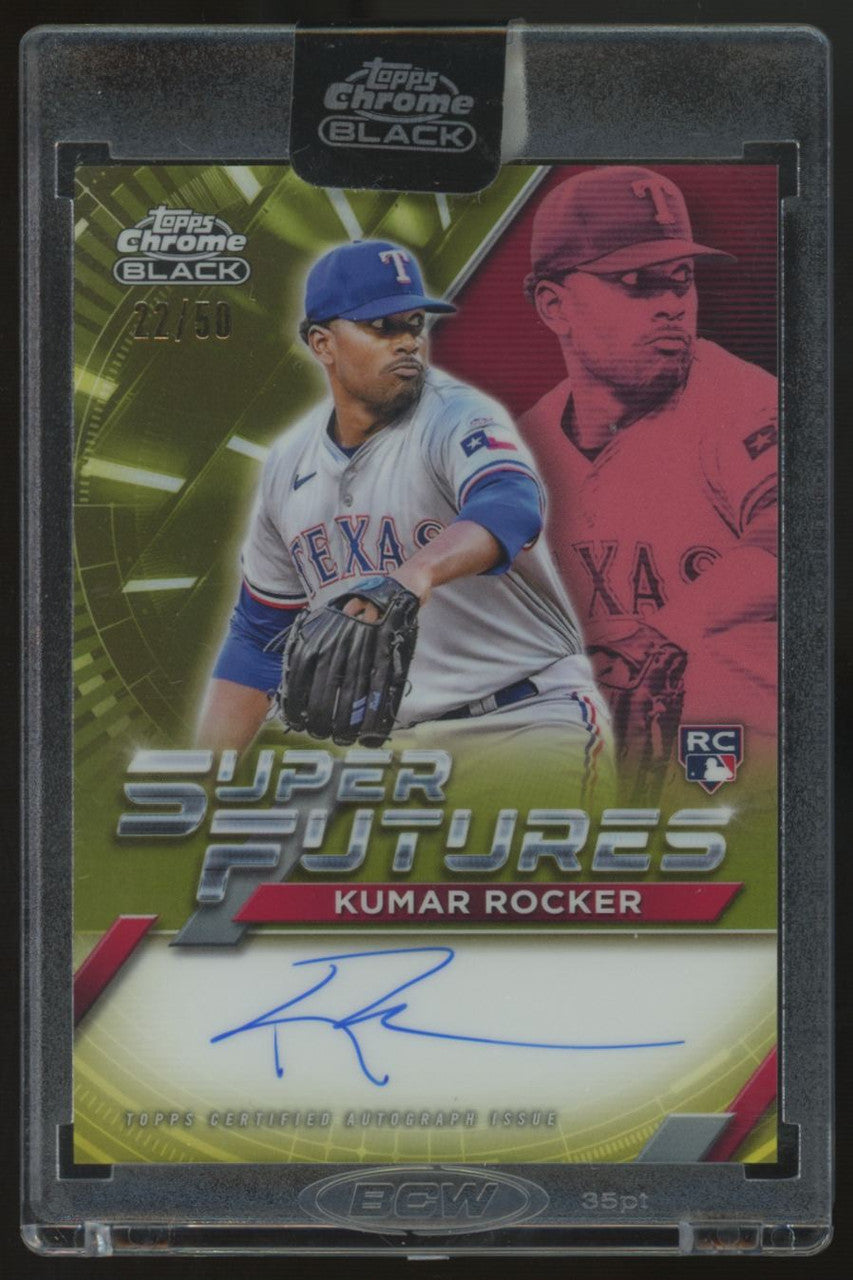 2025 Topps Chrome Black Kumar Rocker RC Gold Super Futures Auto /50 #FSA-KR