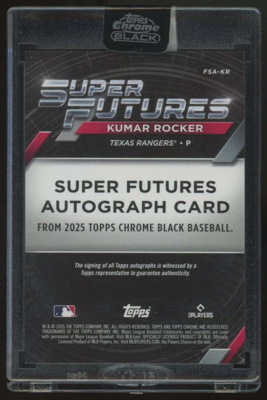2025 Topps Chrome Black Kumar Rocker RC Gold Super Futures Auto /50 #FSA-KR