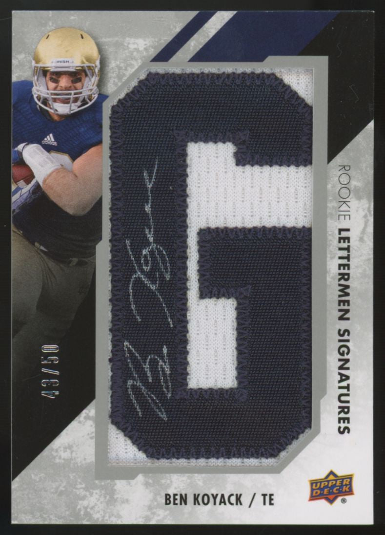 2015 Upper Deck Ben Koyack RC Lettermen Signatures Patch Auto /50 #RL-BK