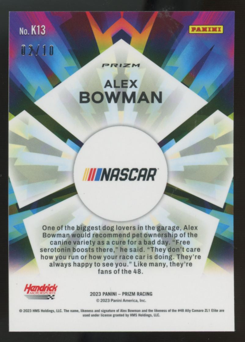 2023 Panini Prizm Racing Alex Bowman Gold Kaleidoscopic /10 #K13