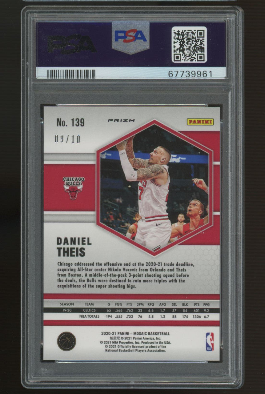 2020/21 Mosaic Daniel Theis Green Fluorescent /10 #139 PSA 10