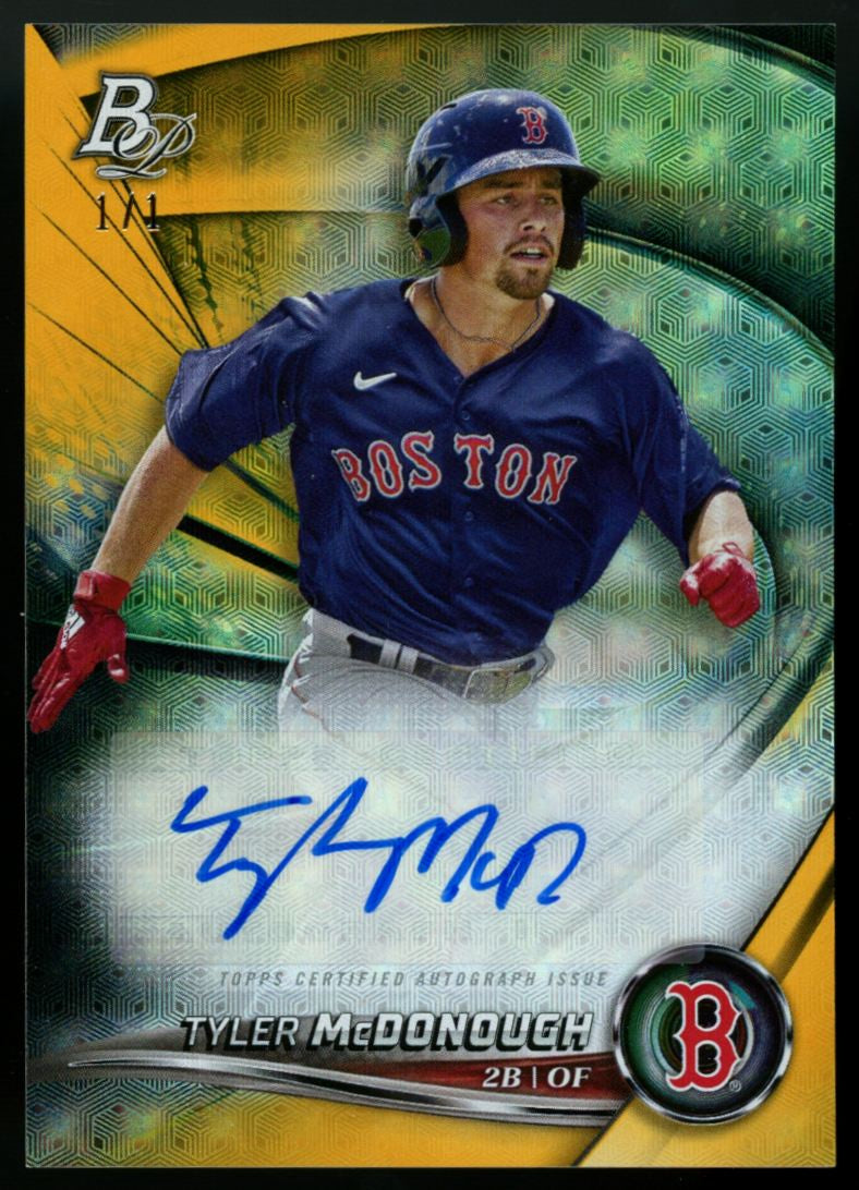 2022 Bowman Platinum Tyler McDonough Prospect Foilfractor Auto 1/1 #TOP-29