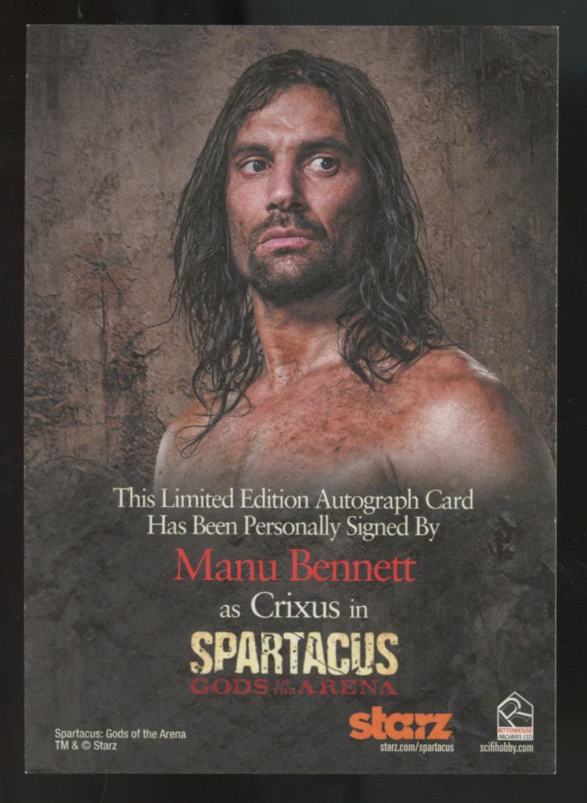 2012 Rittenhouse Spartacus Gods Of The Arena Crixus / Manu Bennett Auto