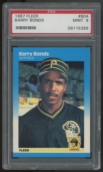 1987 Fleer Barry Bonds RC #604 PSA 9 *389