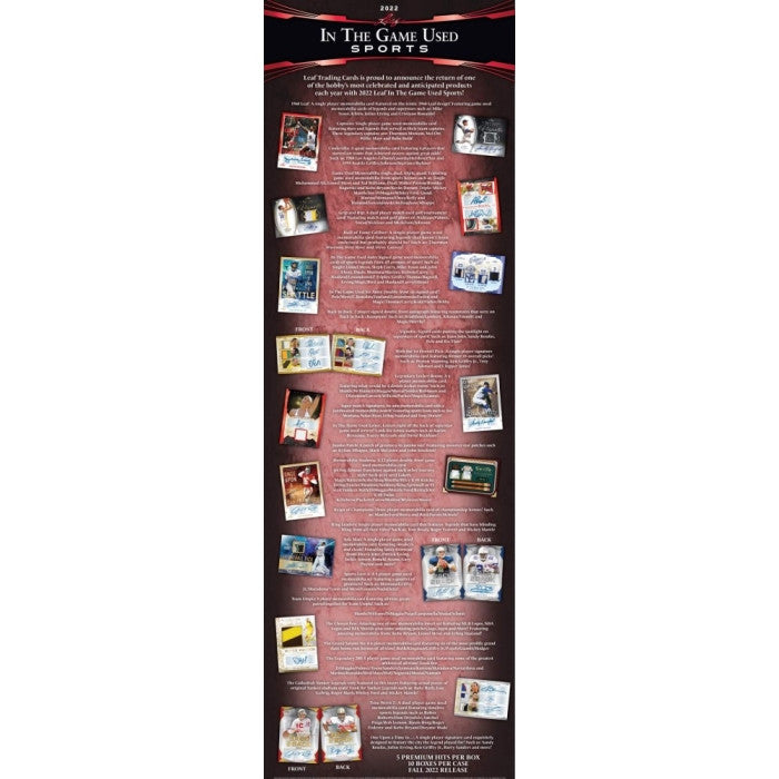 2022 Leaf In The Game Used Sports Hobby 10-Box Case